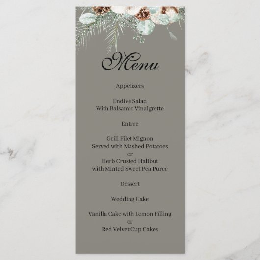 Sneeuwgroen Menu (Voorkant)