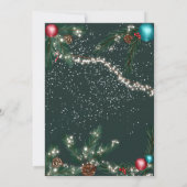 Sneeuwgroene kerstverlichting pijnbomen kaart (Achterkant)