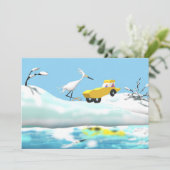 Sneeuwgrot en woodspeelgoed bedankkaart (Staand voorkant)