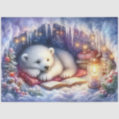 Sneeuwgrot IJsbeer Winter Ambacht Decoupage Tissuepapier (Voorkant)