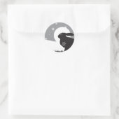 SNEEUWHAAS RONDE STICKER (Tas)