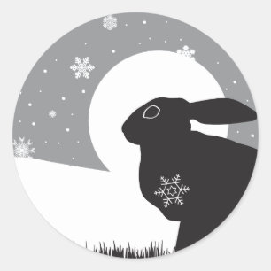 SNEEUWHAAS RONDE STICKER