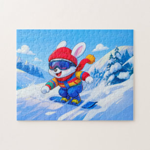 Sneeuwhaas Snowboarden op een Winterberg Legpuzzel