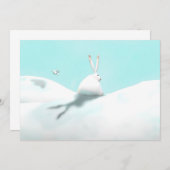 Sneeuwhare en feestdag bedankkaart (Voorkant / Achterkant)