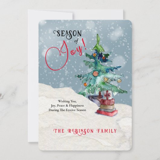 Sneeuwhemel in de Waterverf van Joy Feestdagenkaart (Voorkant)