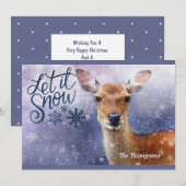 Sneeuwhert - Gelukkige Kerstmis - Kerstgroet Feestdagenkaart (Voorkant / Achterkant)