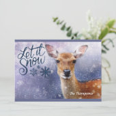 Sneeuwhert - Gelukkige Kerstmis - Kerstgroet Feestdagenkaart (Staand voorkant)