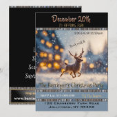 Sneeuwhert jaarlijkse feestdag uitnodiging (Voorkant / Achterkant)