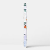 Sneeuwheuvels, huizen: waterverf landschap Case-Mate iPhone case (Achterkant / Rechts)