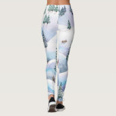Sneeuwheuvels, huizen: waterverf landschap leggings (Achterkant)