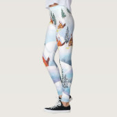 Sneeuwheuvels, huizen: waterverf landschap leggings (Links)