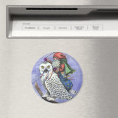 Sneeuwhoen en Santa CHRISTMAS MAGNET Fantasy (Insitu (Vaatwasser))