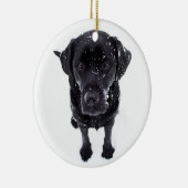 Sneeuwhond - Labrador Puppy - Black Labrador Keramisch Ornament (Rechts)