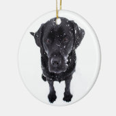 Sneeuwhond - Labrador Puppy - Black Labrador Keramisch Ornament (Links)