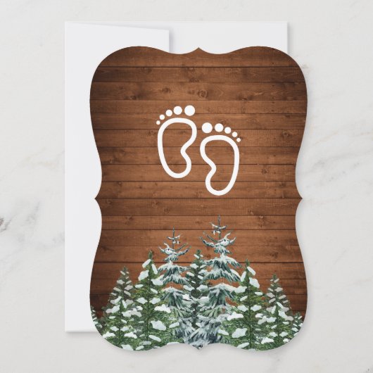 Sneeuwhout & Bos Country Pine Baby shower Kaart (Achterkant)