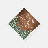 Sneeuwhout & Bos Country Pine Gelukkige Verjaardag Servet (Hoek)