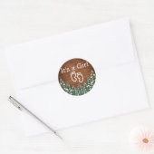 Sneeuwhout & Bos Country Pine Het is een meisje Ronde Sticker (Envelop)
