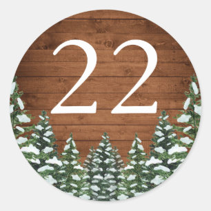 Sneeuwhout & Bos Country Pine Verjaardag Ronde Sticker