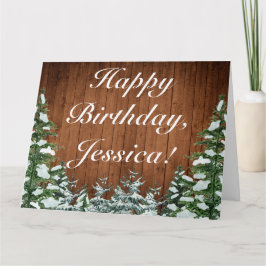 Sneeuwhout & Bos Gelukkige Verjaardag Gevouwen Gro Kaart