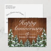 Sneeuwhout & Bos Happy Jubileum Groet Aankondigingskaart (Voorkant / Achterkant)