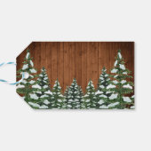 Sneeuwhout & Bos Pine Verjaardag Dank u Favor Cadeaulabel (Achterkant Horizontaal)