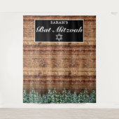 Sneeuwhout & Bos Vleermuis Mitzvah foto achtergron Wandkleed (Voorkant)