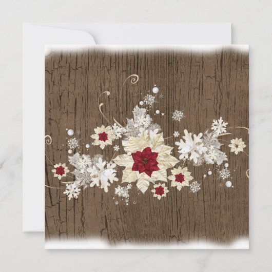 Sneeuwhout Kerstmis Bruiloft uitnodigen Kaart (Achterkant)