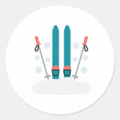 sneeuwhuid ronde sticker (Voorkant)