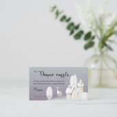 Sneeuwhuis baby shower-luierhandel informatiekaartje (Staand voorkant)