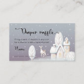 Sneeuwhuis baby shower-luierhandel informatiekaartje (Voorkant)
