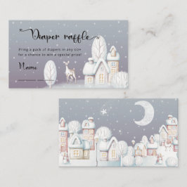 Sneeuwhuis baby shower-luierhandel informatiekaartje