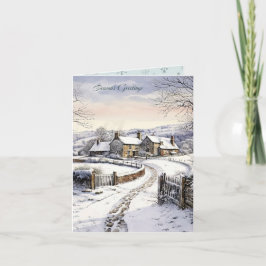Sneeuwhuis Landschap Kerstmis Kaart