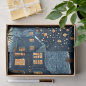 Sneeuwhuizen met feestelijke verlichting tissuepapier (Geschenk)