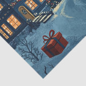 Sneeuwhuizen met feestelijke verlichting tissuepapier (Detail)