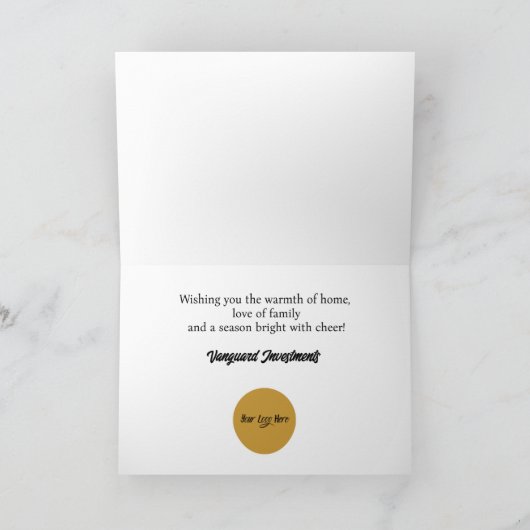 Sneeuwhuizen & verlichte kerstbomen kaart (Binnen)