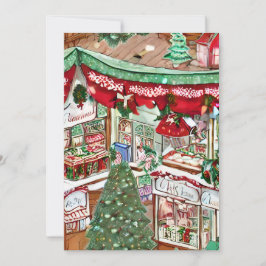 Sneeuwig dorp kerstkaart