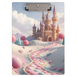Sneeuwig Roze Candy Land Sprookjeskasteel Klembord
