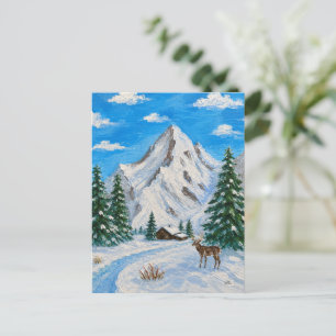Sneeuwige bergvallei ansichtkaart briefkaart