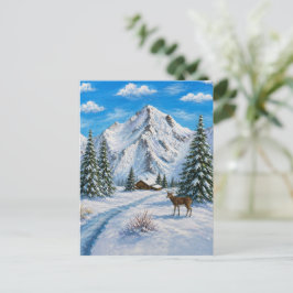 Sneeuwige bergvallei ansichtkaart briefkaart