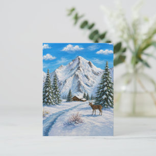 Sneeuwige bergvallei ansichtkaart briefkaart