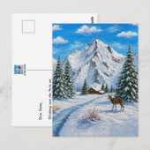 Sneeuwige bergvallei ansichtkaart briefkaart (Voorkant / Achterkant)