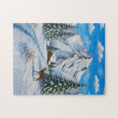 Sneeuwige Bergvallei Ansichtkaart Legpuzzel (Horizontaal)