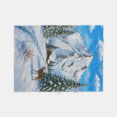 Sneeuwige Bergvallei Dekbed Fleece Deken (Voorkant (Horizontaal))