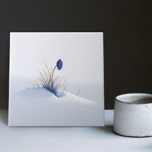 Sneeuwige Blauwe Berg Crocus Herboren Bloem Kerami Tegeltje