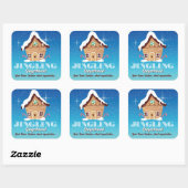 Sneeuwige Blauwe Kerst Gingerbread Sticker (Vel)