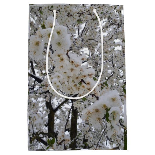 Sneeuwige Bloem Cadeaubag Medium Cadeauzakje (Voorkant)