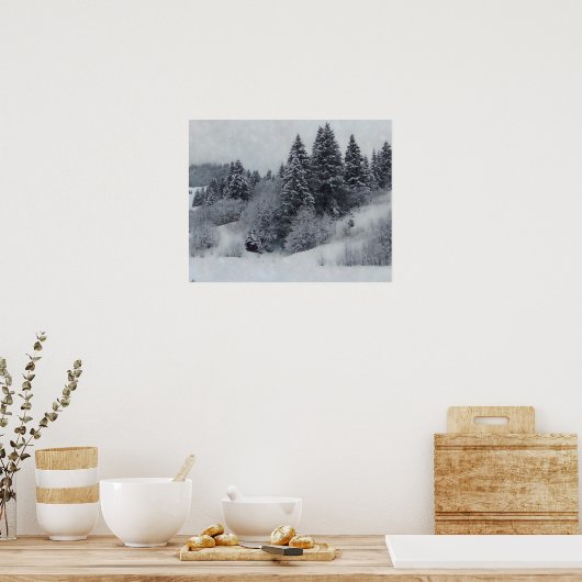 Sneeuwige Bossen Poster (Keuken)