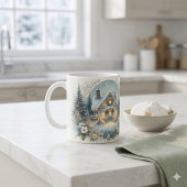 Sneeuwige Cottage Gloeiende Scene Koffiemok