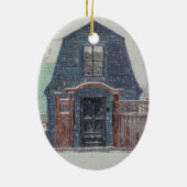 Sneeuwige Dag Keramisch Ornament (Achterkant)