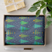 Sneeuwige dennenbomen vloeipapier tissuepapier (Geschenk)